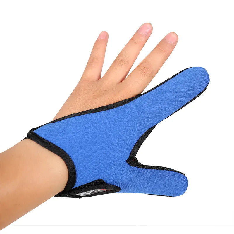 Single two-finger fishing glove with diving cloth back and microfiber palm, shown in a choice of colours.