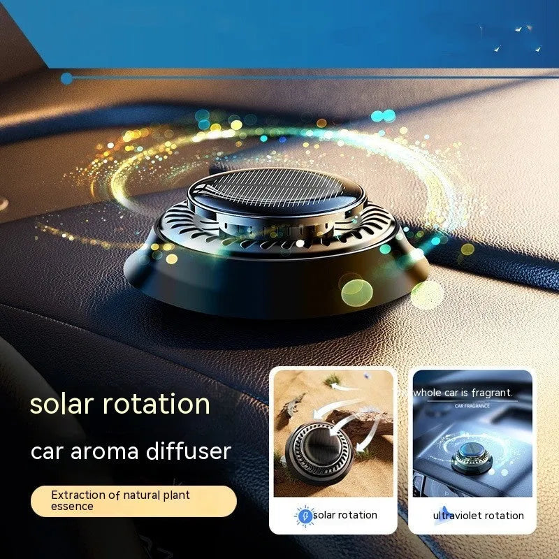 Black Gulong solar electromagnetic de-icing car aromatherapy decoration measuring 84mm