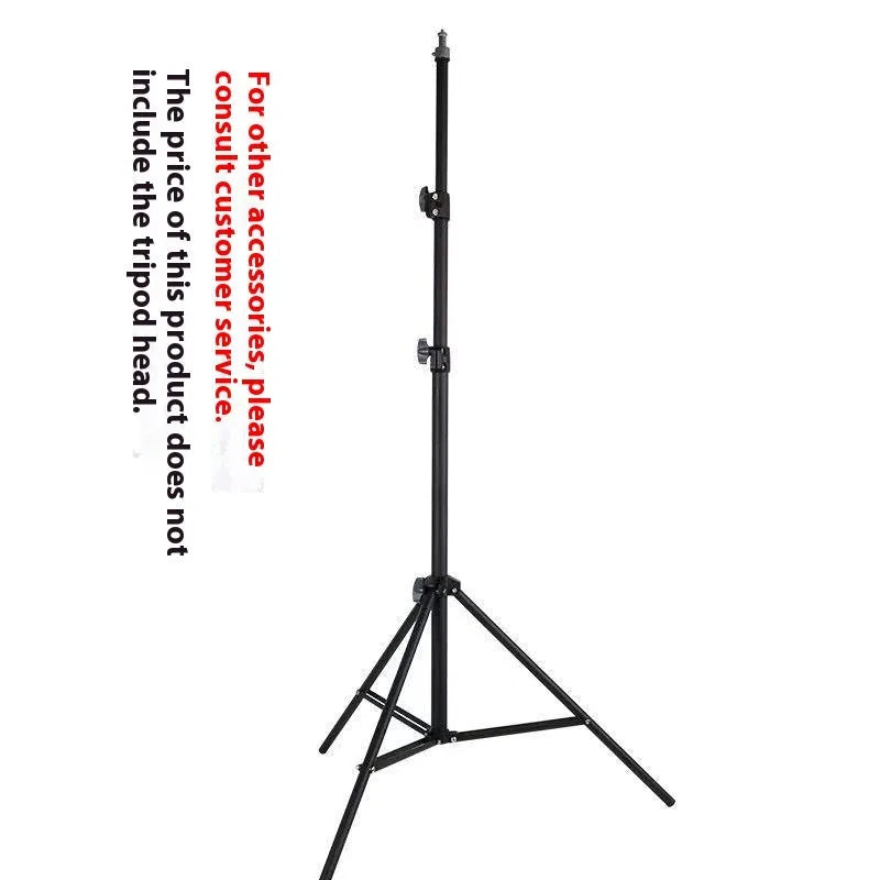 Frosted finish tripod stand with mobile phone holder attached, showing height adjustment mechanism