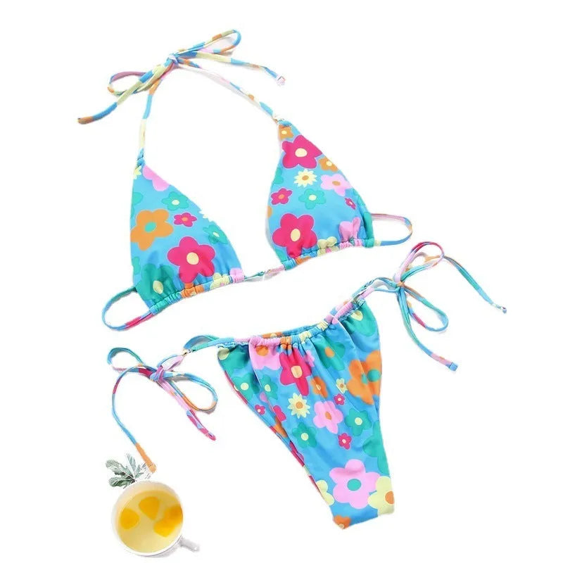 Women's polka dot print bikini swimsuit in multiple colour options
