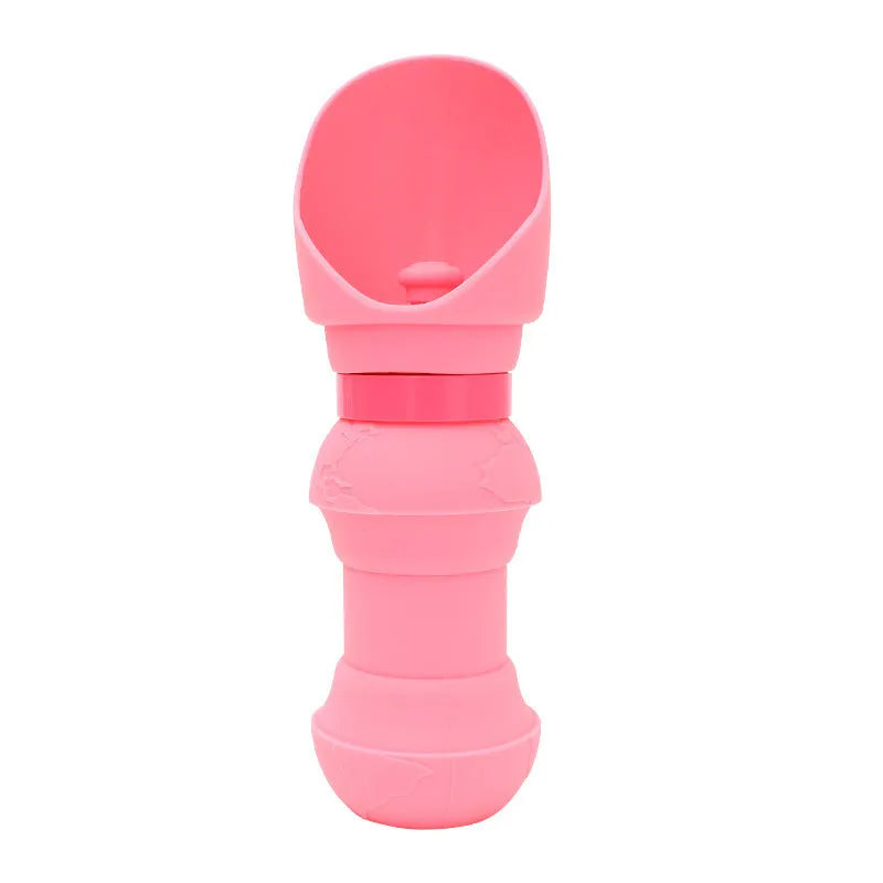 Silicone pet folding water cup collapsed and open, showing 350ml and 550ml size options in various colours