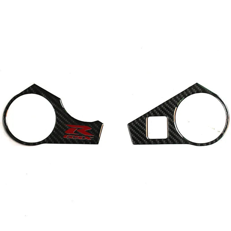 Black carbon fibre pattern adhesive sticker for Suzuki GSXR1000 L1 motorcycle upper connective plate.