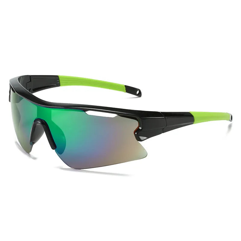 Windproof sports sunglasses with polycarbonate UV400 lenses in black frame grey lens option