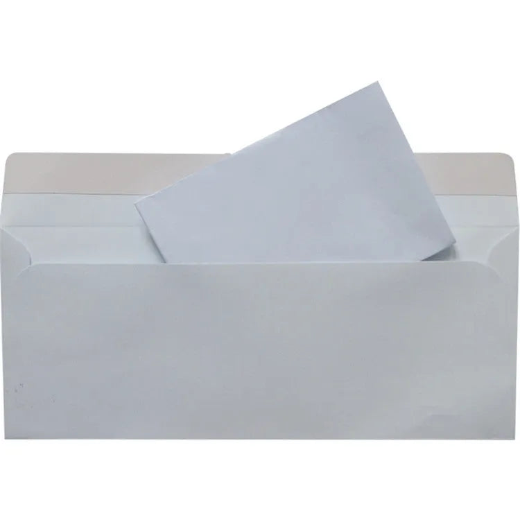 Blue anti-opening self-adhesive confidential security envelope showing tamper-evident sealing, 105x240mm dimensions