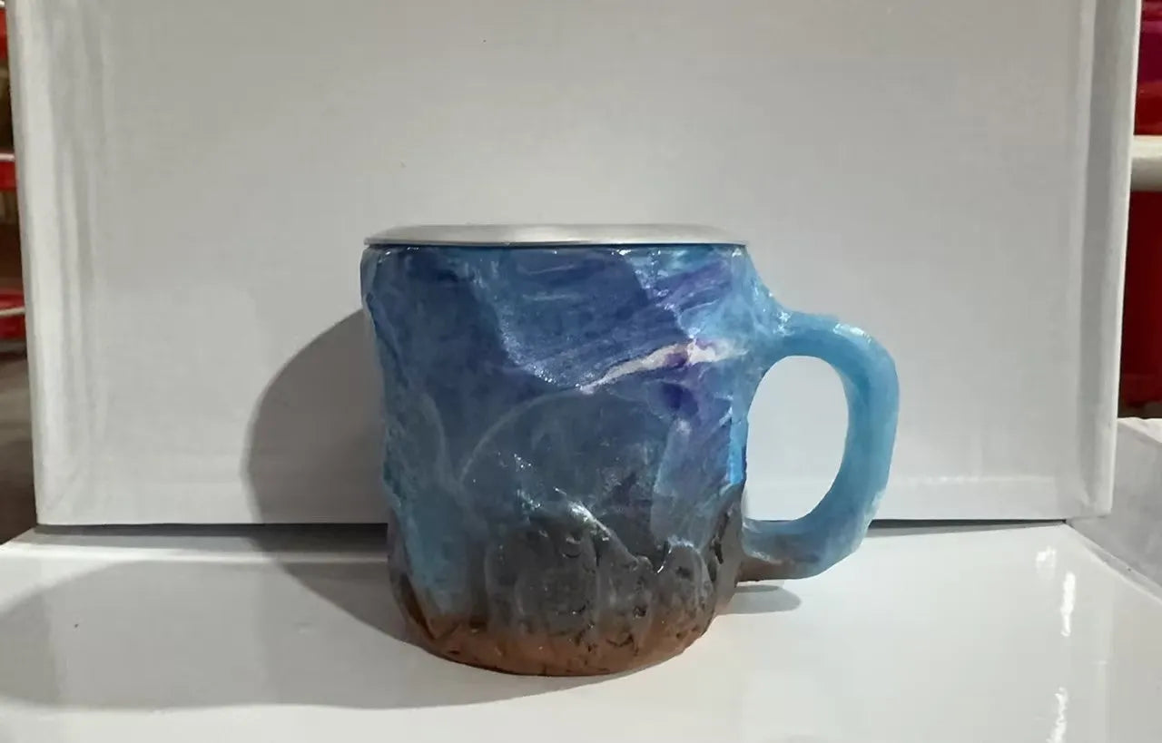 400ml mineral crystal resin coffee mug with handle in various colour options