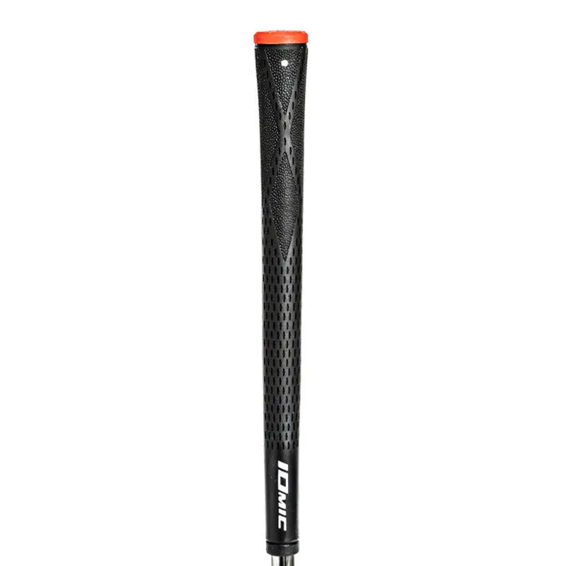 TPE material golf club grip showing colour options including solid colours and black with red, green, or blue accent heads