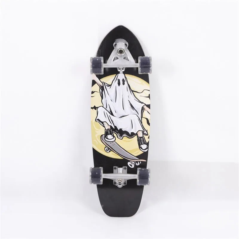 White maple wood street scooter with 31-inch deck for urban riding