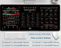 Black rubber stock trading calculator mouse pad with anti-slip surface showing dimensions
