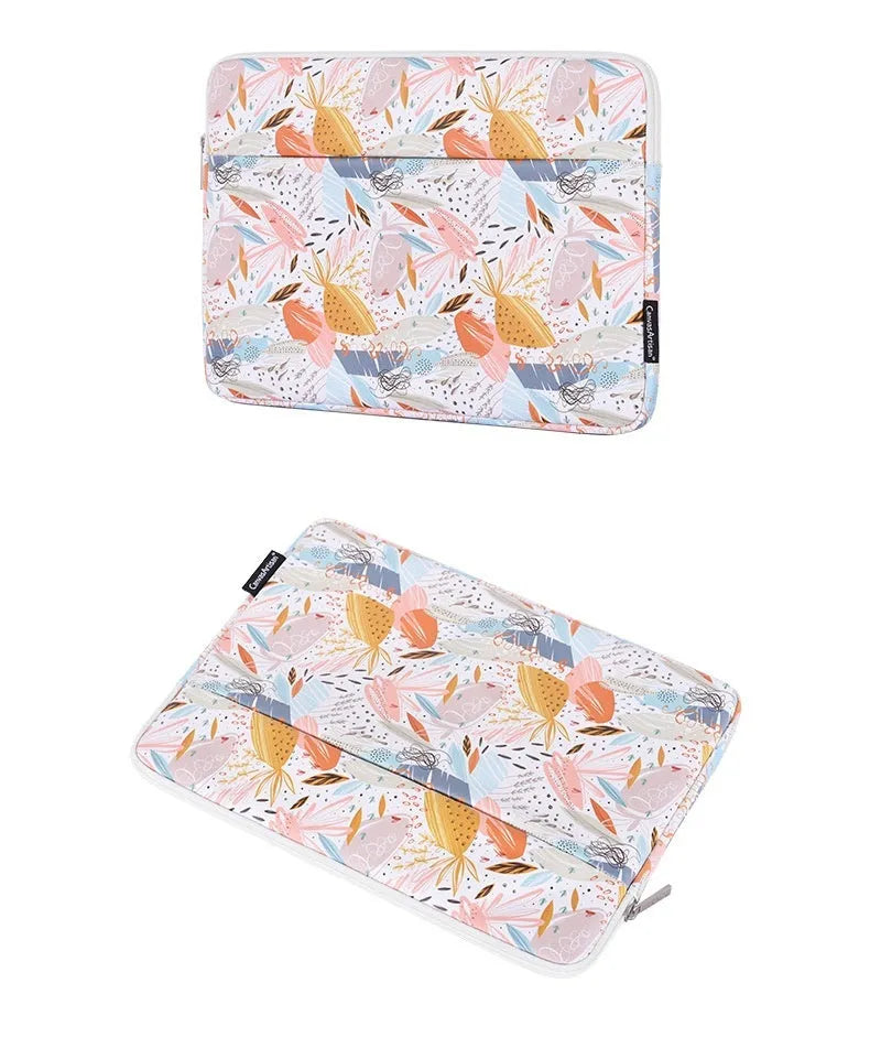 White PU leather waterproof laptop inner bag shown in 14-inch size