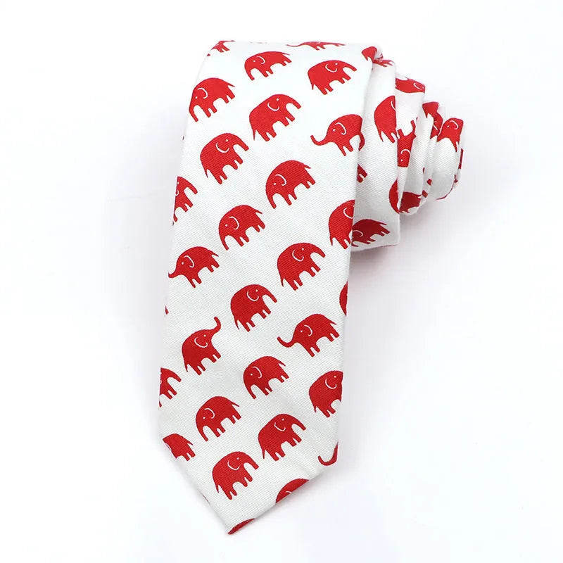 Korean style narrow men's cotton bow tie with a printed cartoon pattern, shown in colour GH21-01.