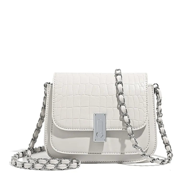 Women's soft PU horizontal square crossbody shoulder bag in black, shown with phone compartment.