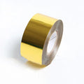 Roll of gold electrochemical aluminium hot stamping foil for leather and plastic branding.
