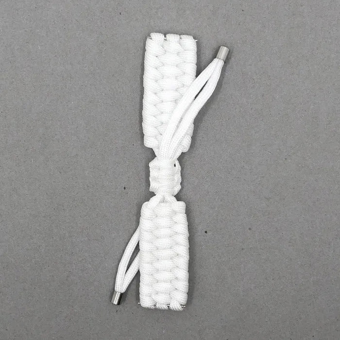 Paracord braided smartwatch strap in black, shown attached to an Apple Watch.