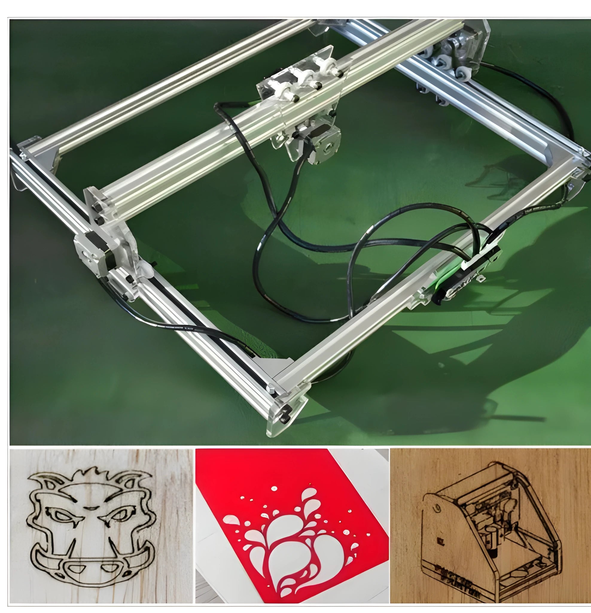 3000mw miniature laser engraving machine complete set with 400x300mm bottom plate