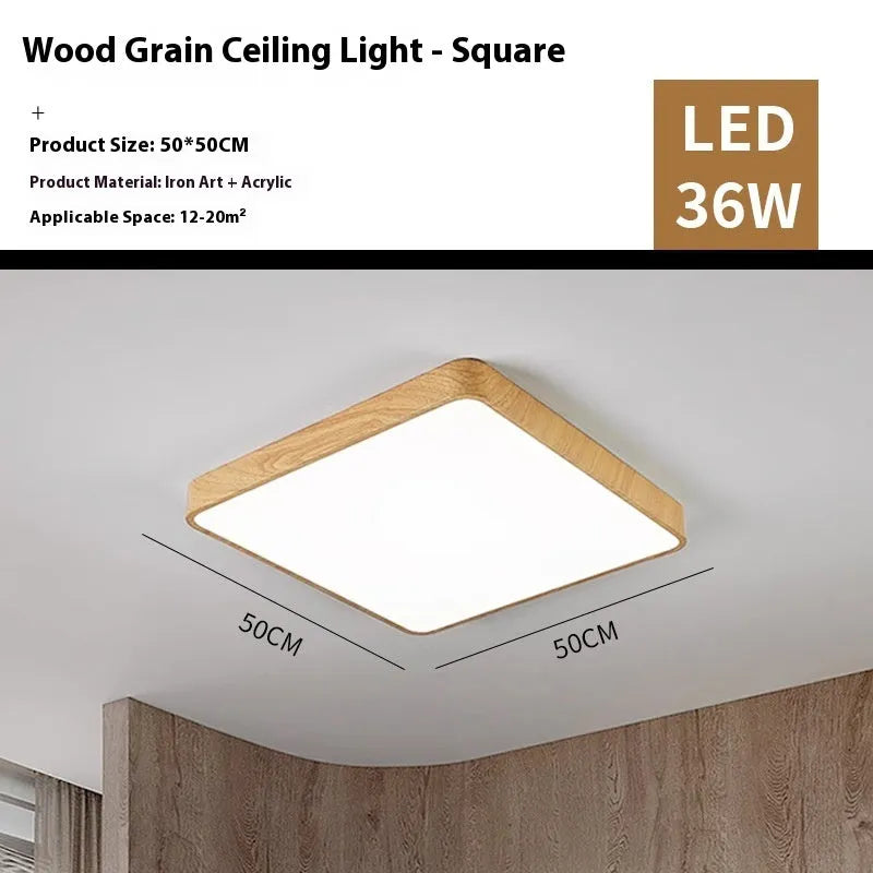Modern square iron art LED ceiling light with dimmable and multi-colour lighting modes.
