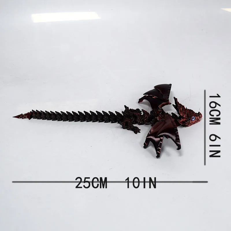 Printed flying dragon wings decoration toy in a selected colour, showing 25 cm size and detailed texture.
