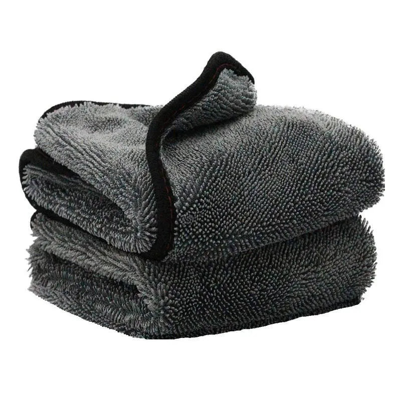 Grey 40x40cm microfiber car wash drying towel shown flat