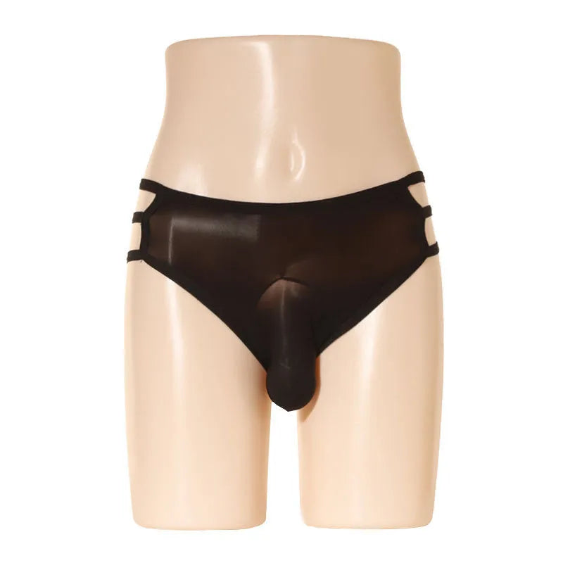 Men's transparent elephant nose shorts in various colours with mid waist design and nylon fabric