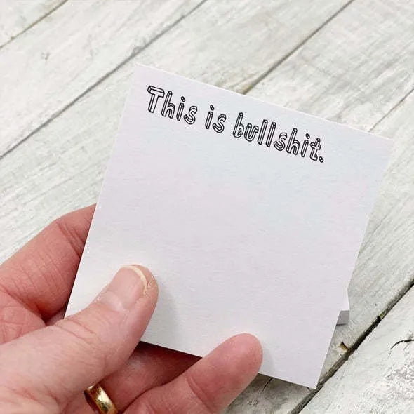 Square 75mm sticky notes pad with coloured covers showing printed English text phrases