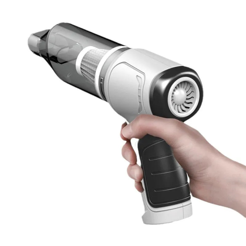 Handheld cordless car and pet vacuum cleaner in brushless gold style, showing compact design.