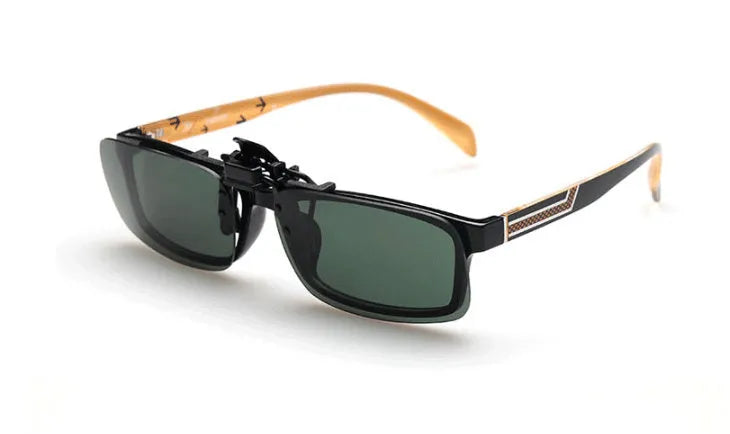 Clip-on myopia sunglasses with night vision lenses for prescription glasses