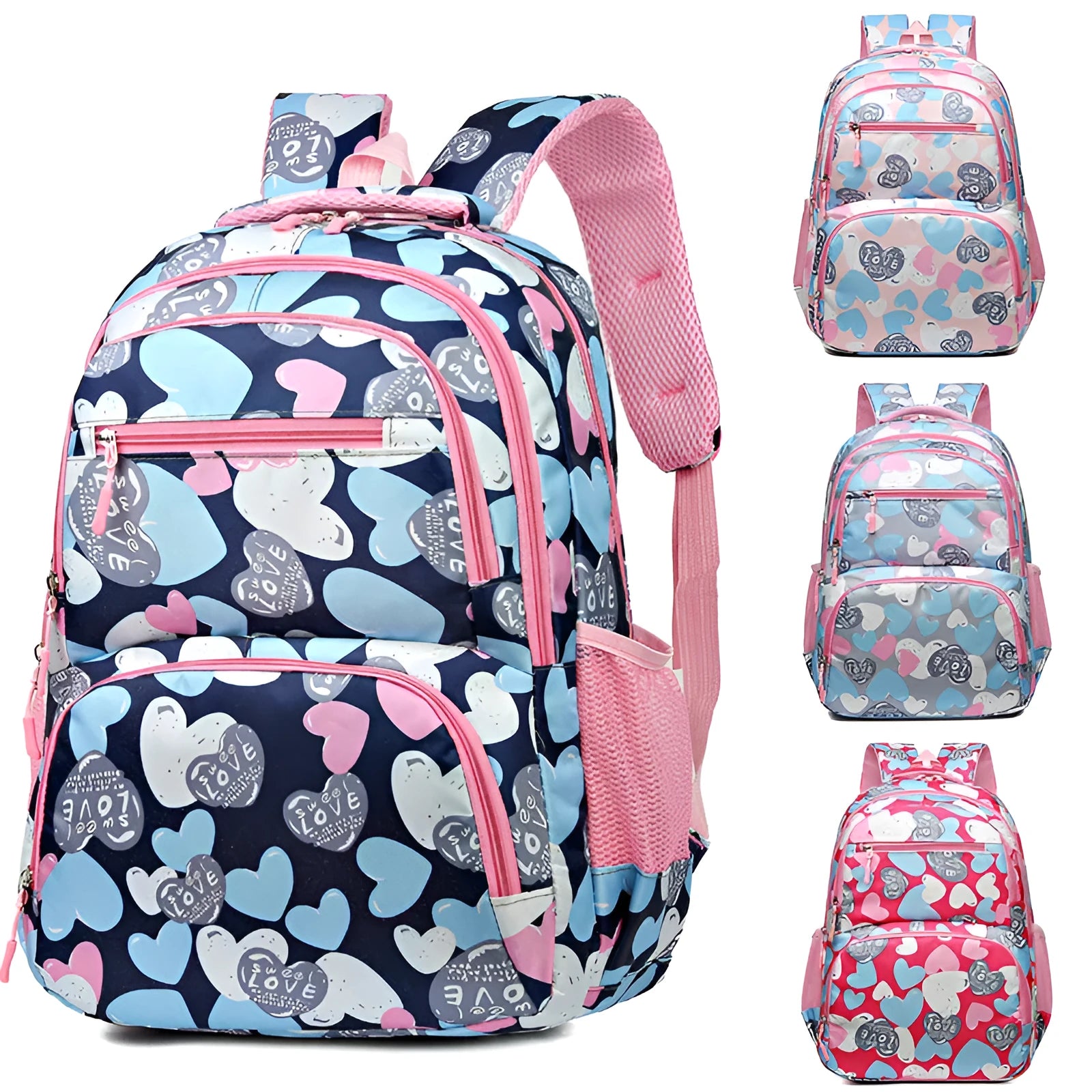 Student schoolbag backpack with air pillow belt in Oxford cloth with large capacity
