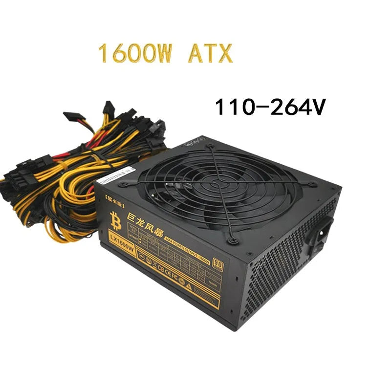 Black server power supply unit with multiple cable connectors for AMD CPU systems.