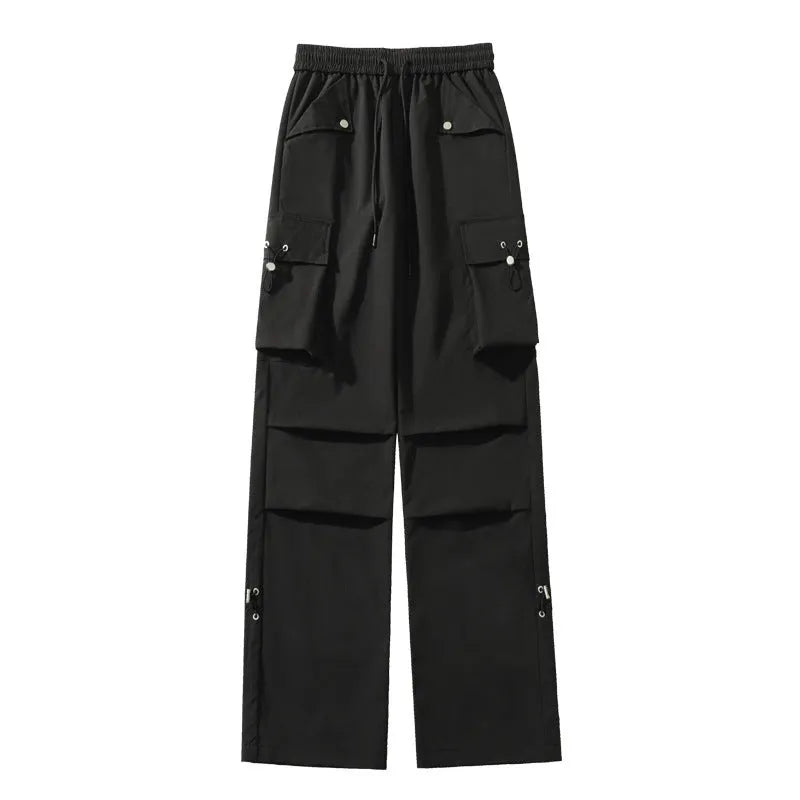 Women's waterproof plus size straight-leg trousers in thin polyester fabric