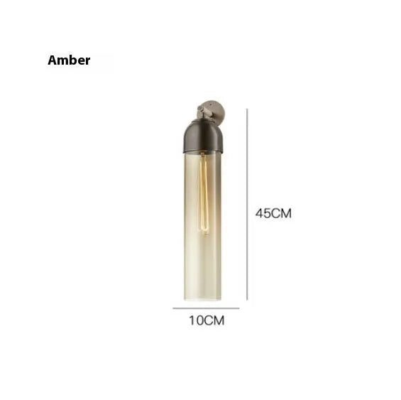 Nordic postmodern minimalist glass wall lamp in choice of five light colours on a plain wall