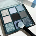 MUGELEEN nine-colour eye shadow palette shade 08 showing low saturation blue tones
