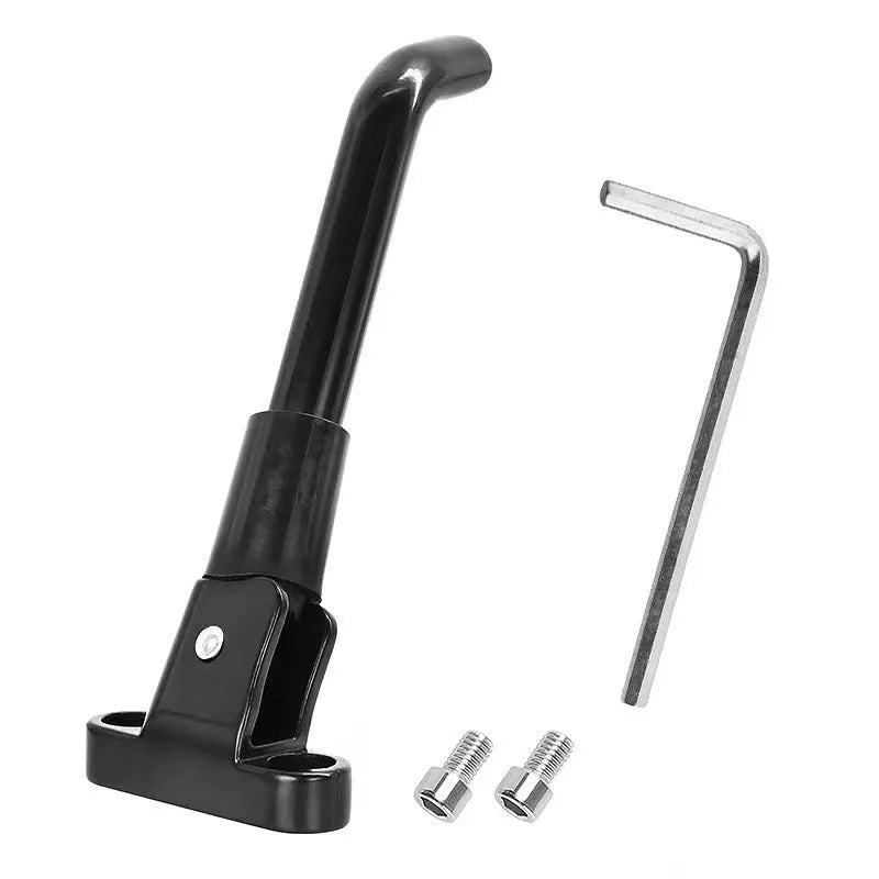 Aluminium alloy electric scooter foot brace accessory in black, white and grey colours with screws