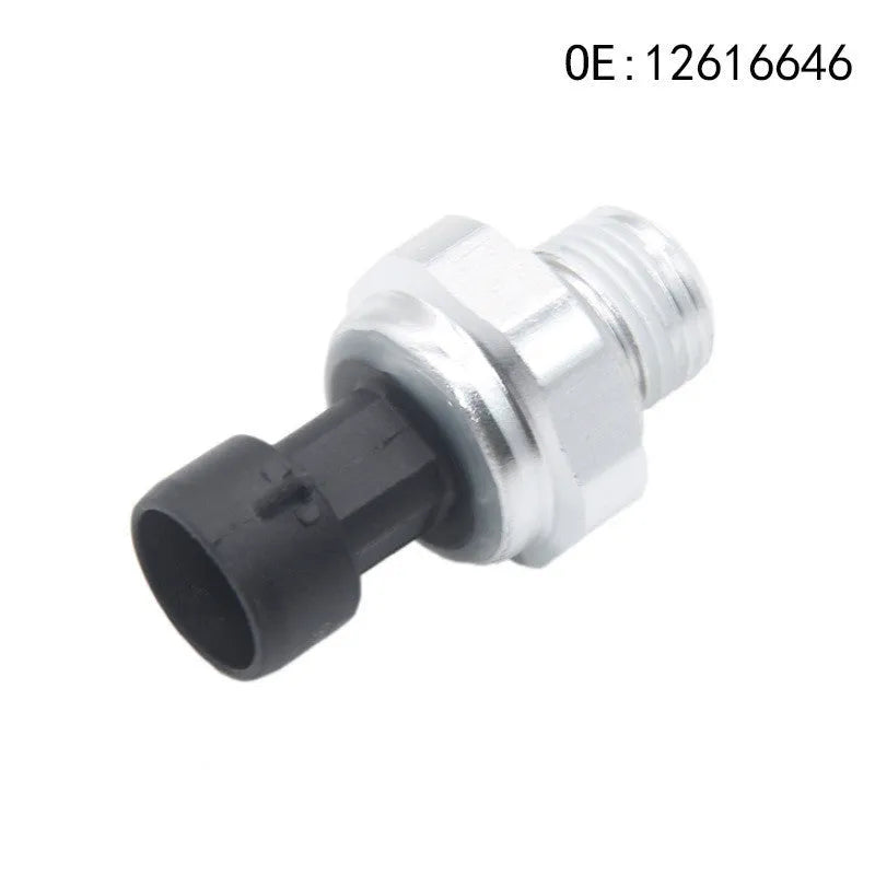 Silver metal GM genuine fuel pressure sensor with part numbers 12616646 12677836 D1846A