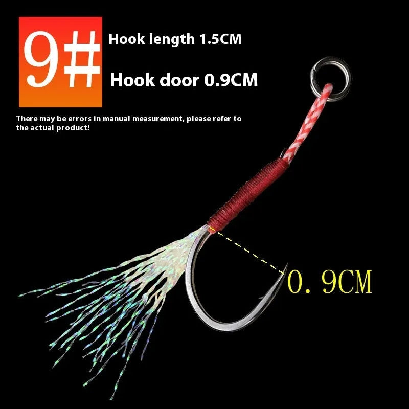 Bright wire iron plate sea fishing hook in six sizes from No. 9 to No. 14 for boat fishing