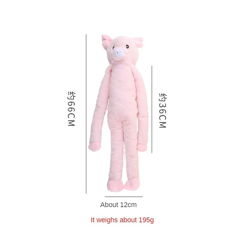 Plush dog toy with sound features for large breeds in pink and yellow colour options