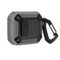 Plastic AirPods protective case in two-colour design with carrying hook