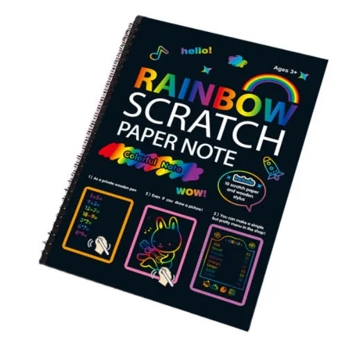 Large 26x19cm children's scratch art paper for DIY creative painting and puzzle scraping crafts