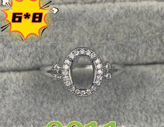 Korean style oval denier ring with 6x8 stone and five-pointed star on electroplated copper band