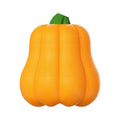 Plastic molar-shaped dog toy with rope attachment in pumpkin colour
