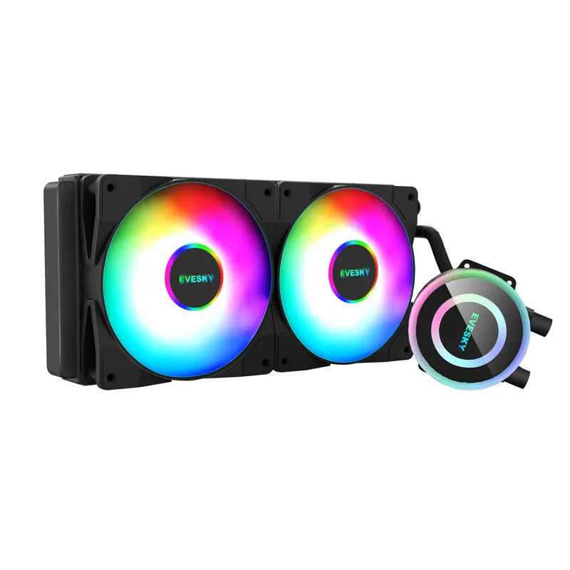 CPU radiator cooling fan with RGB lighting effects and aluminium construction in multiple size options