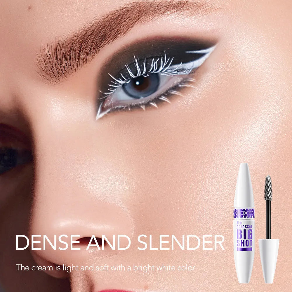 White waterproof mascara with 10ML content for sweat-proof quick-drying application