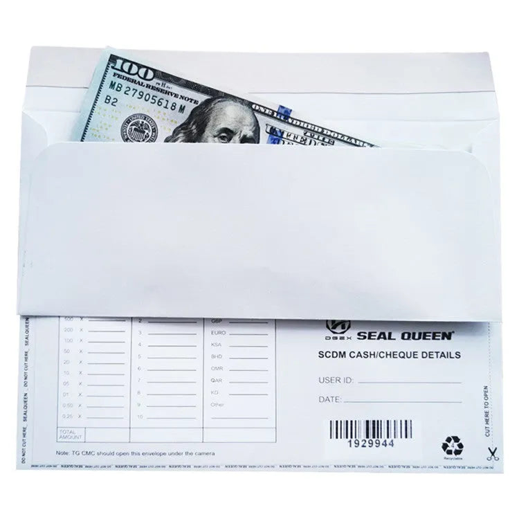 Blue anti-opening self-adhesive confidential security envelope showing tamper-evident sealing, 105x240mm dimensions