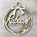 Hollow wooden Christmas tree pendant with DIY carving for English name, American style, 11 variations