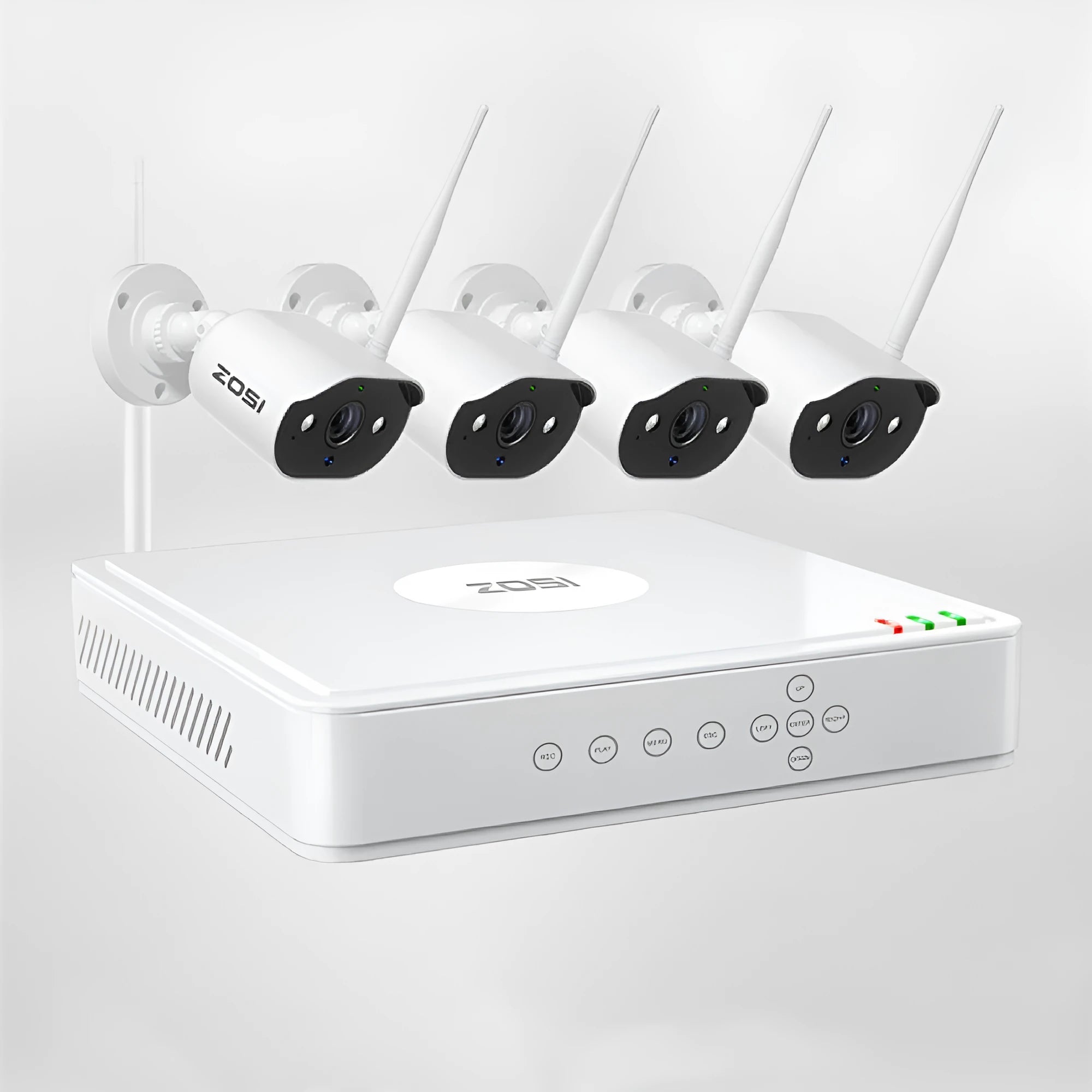ZOSI Zhou Shi 4-camera POE security system with network video recorder for outdoor monitoring
