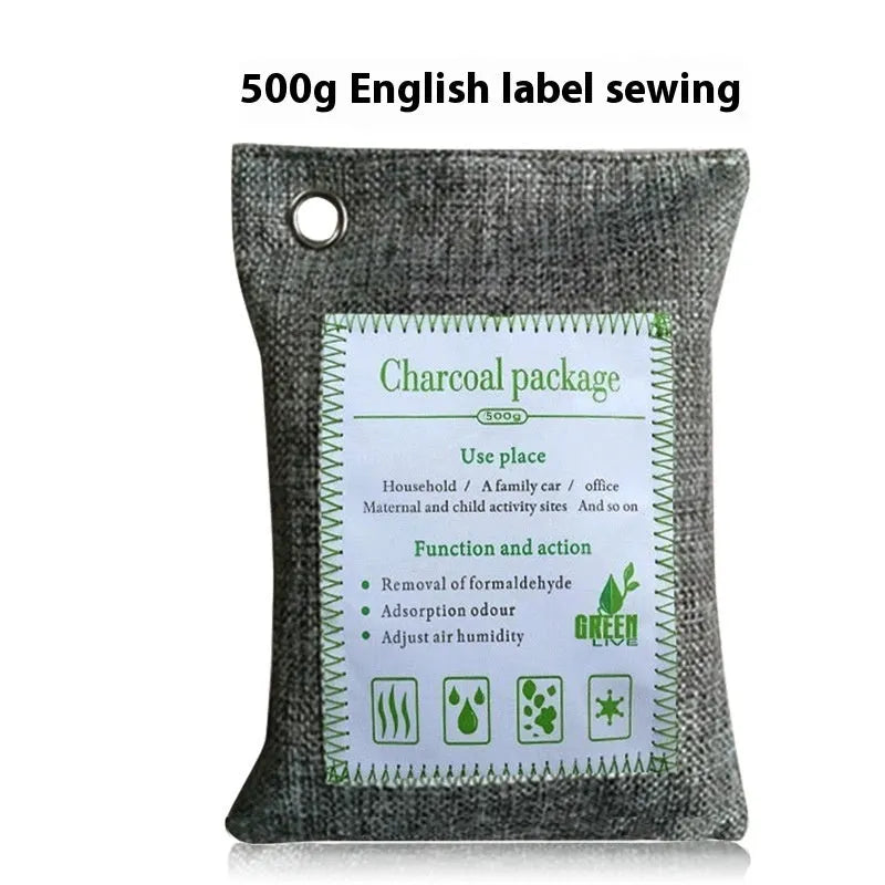 Bamboo charcoal formaldehyde removal bag in sewing style packaging for home air purification