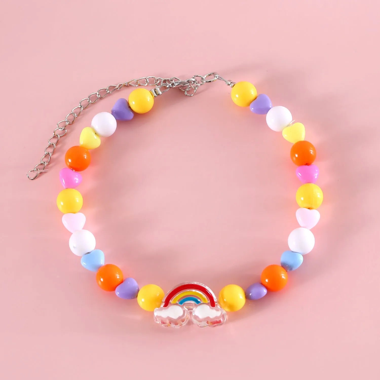 Colourful plastic pearl bead pet necklace for dogs and cats with adjustable sizing options