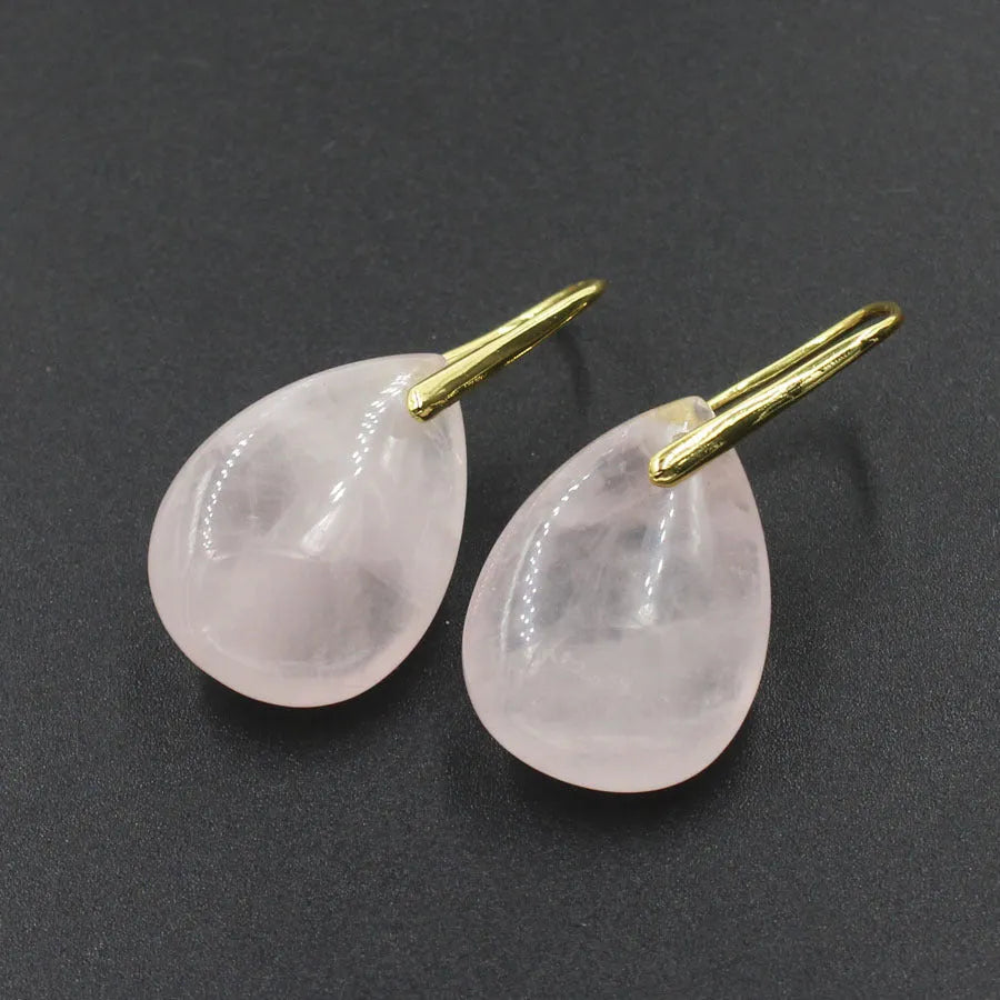 Geometric water droplet crystal earrings in multiple colour options with electroplated metal details