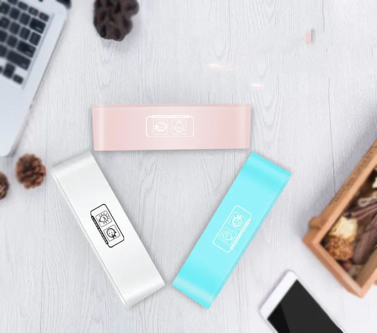 American style rectangular LED atmosphere alarm clock with multicoloured lighting in blue colour option