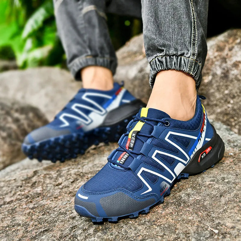 Men's grey orange plus size casual shoes with synthetic leather upper and low rubber sole
