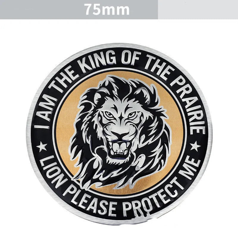 Aluminium car body sticker in animal designs like lion, eagle, and wolf for vehicle personalisation.