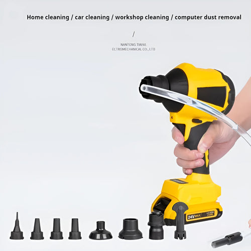 Yellow rechargeable lithium battery dust gun for office and household cleaning with 680W power